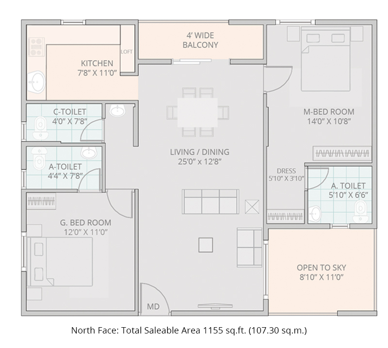 Flats for sale in Kowkur, 2/3 BHK Apartments in Kowkur, Affordable